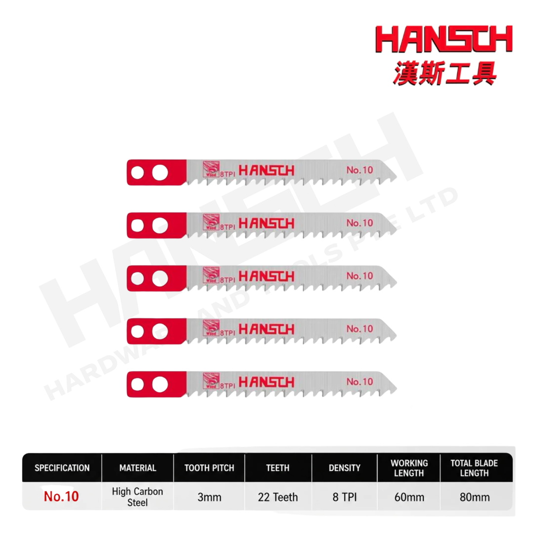 Hansch Jigsaw Blades – Woodworking Extra-Long Coarse & Fine Teeth Wood / Metal Cutting