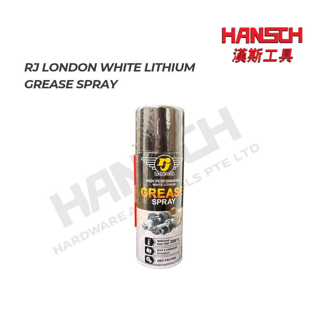 RJ London White Lithium Grease Spray 400ml – Anti-Friction, Rust & Corrosion Protection 防锈防腐蚀润滑喷剂