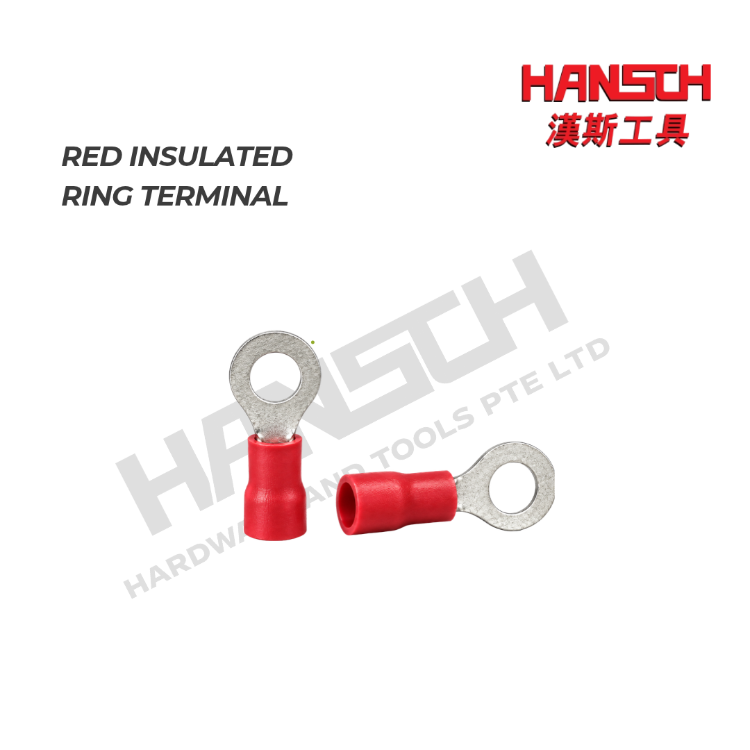 Red Insulated Ring Crimp Terminal Cable Lug – Electrical Wire Connector 红色绝缘圆环形冷压接线端子