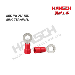 Red Insulated Ring Crimp Terminal Cable Lug – Electrical Wire Connector 红色绝缘圆环形冷压接线端子