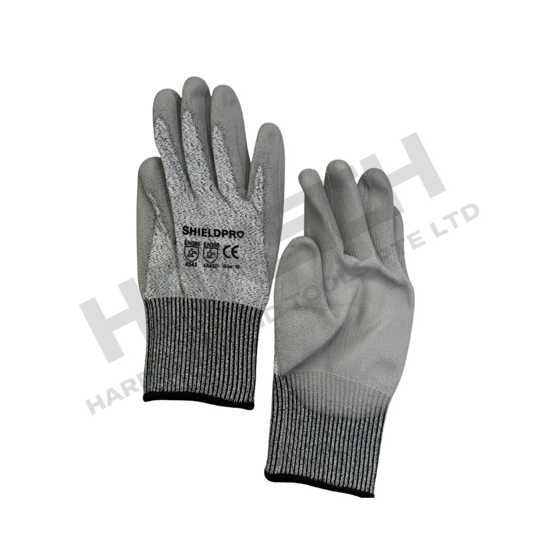 SHIELDPRO EN 388 Cut Level D Palm-Coated Industrial Safety Gloves 工业防护手套