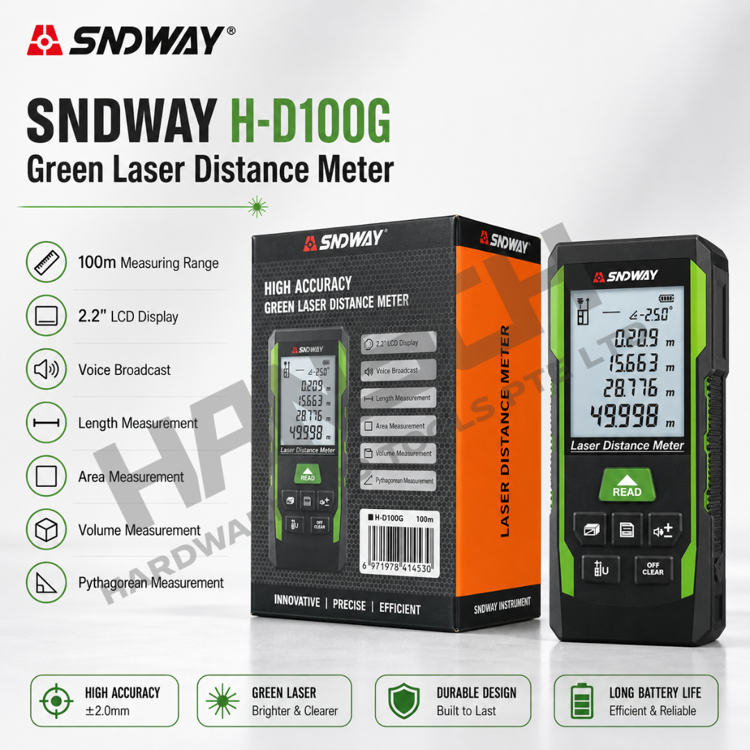 SNDWAY H-D100G 100M Green Laser Distance Meter with Electronic Level 激光测距仪水平仪