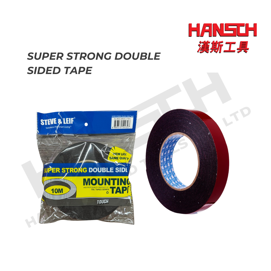 STEVE & LEIF SL-4432 Super Strong Double-Sided Tape (24mm X 10m) 室内外通用强力固定胶带