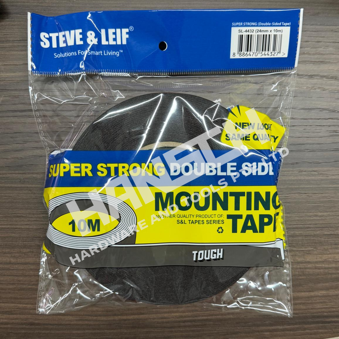 STEVE & LEIF SL-4432 Super Strong Double-Sided Tape (24mm X 10m) 室内外通用强力固定胶带