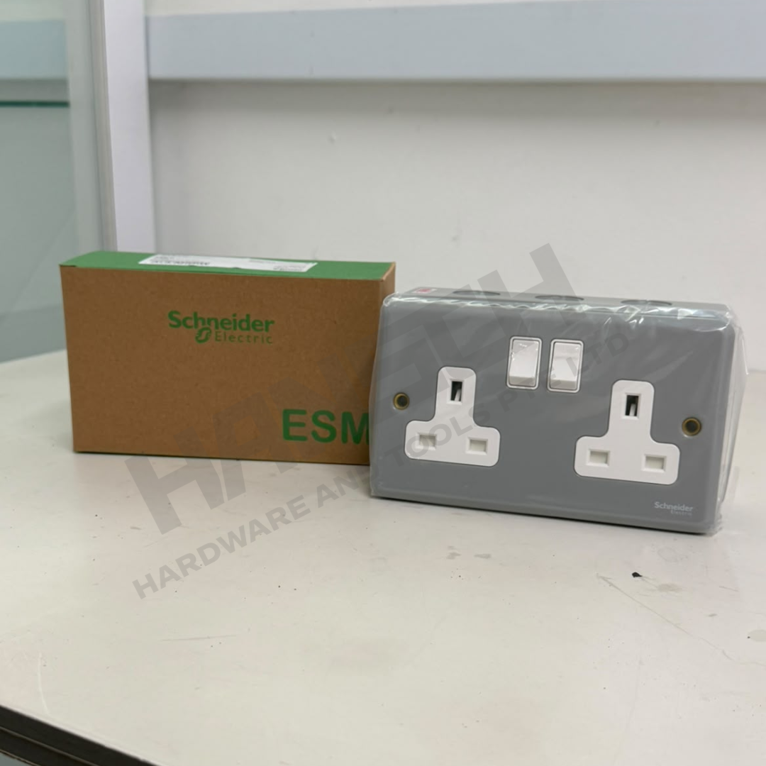 Schneider Electric ESMT25 – 13A 2 Gang Switched Socket 双联带开关明装插座