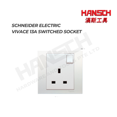 Schneider Electric Vivace 13A 1 Gang Switched Socket – White (KB15 WE) 单位带开关电源插座