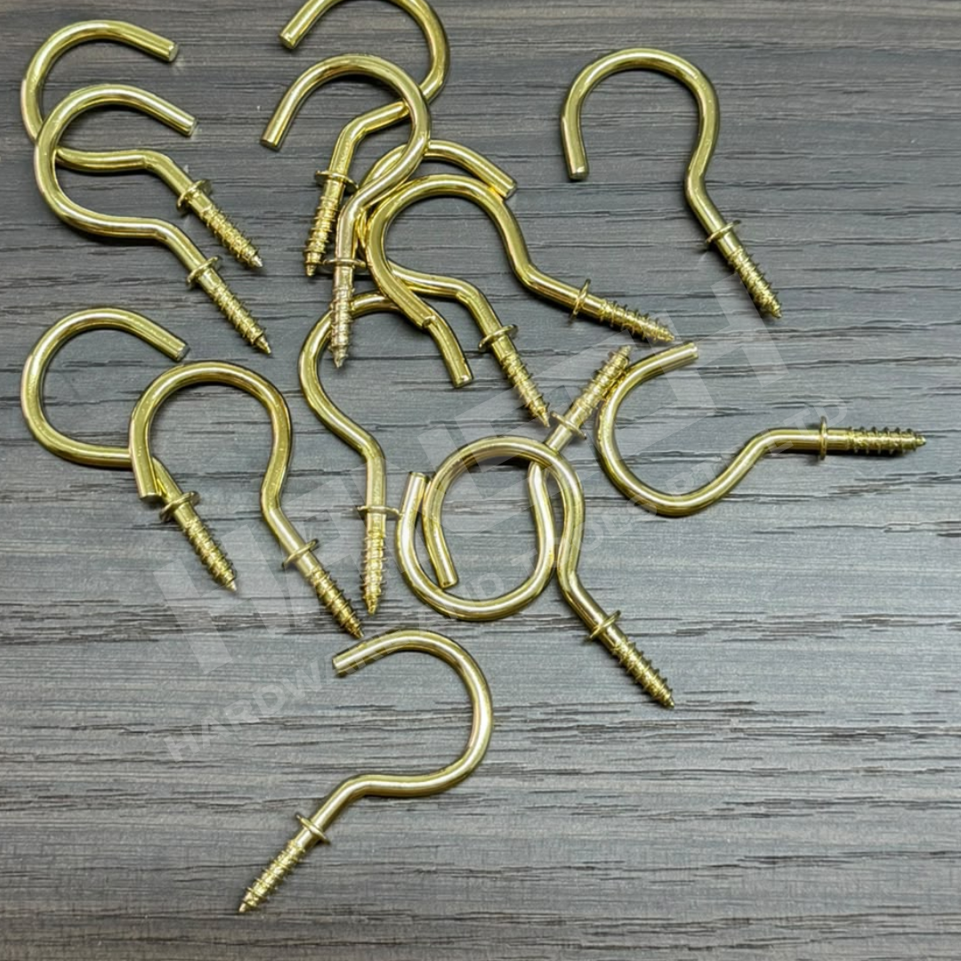 Screw-In Cup Hook / Question Mark Hook (Multiple Sizes Available) 羊角螺丝挂钩 – 多种尺寸可选