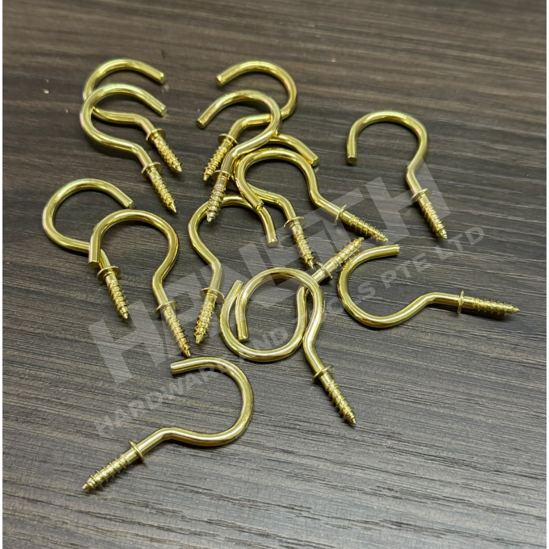 Screw-In Cup Hook / Question Mark Hook (Multiple Sizes Available) 羊角螺丝挂钩 – 多种尺寸可选
