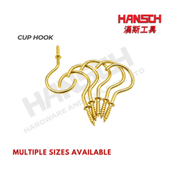 Screw-In Cup Hook / Question Mark Hook (Multiple Sizes Available) 羊角螺丝挂钩 – 多种尺寸可选