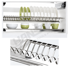 Stainless Steel 304 Kitchen Cabinet Dish Rack Set | Plate & Dish Drainer Rack 不锈钢厨房橱柜碗碟沥水架
