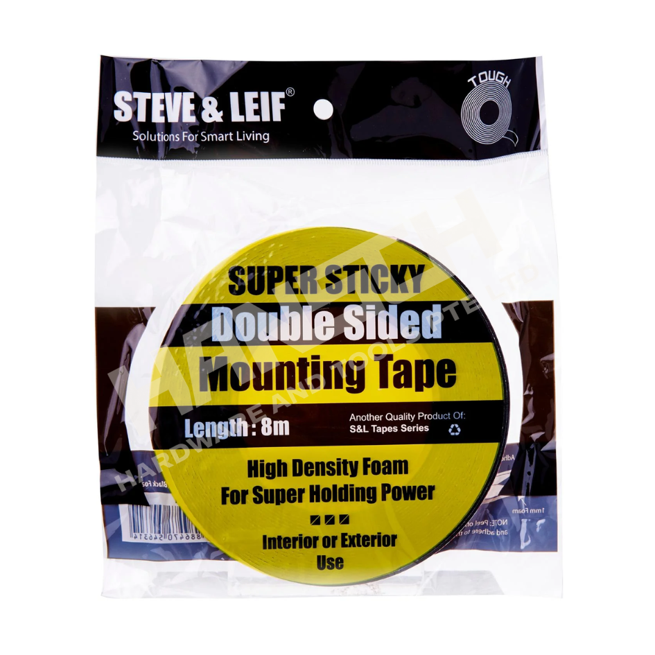 Steve & Leif Super Sticky Double-Sided PE Foam Tape – Extra Heavy Duty Industrial Mounting Tape 超强力双面PE泡棉胶带