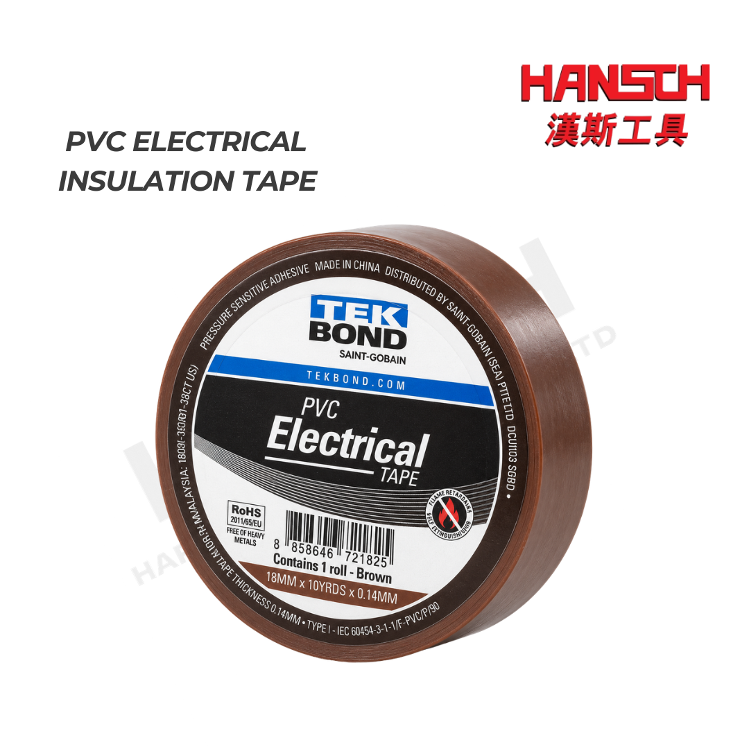 TekBond PVC Electrical Insulation Tape Brown 电气绝缘胶带棕色