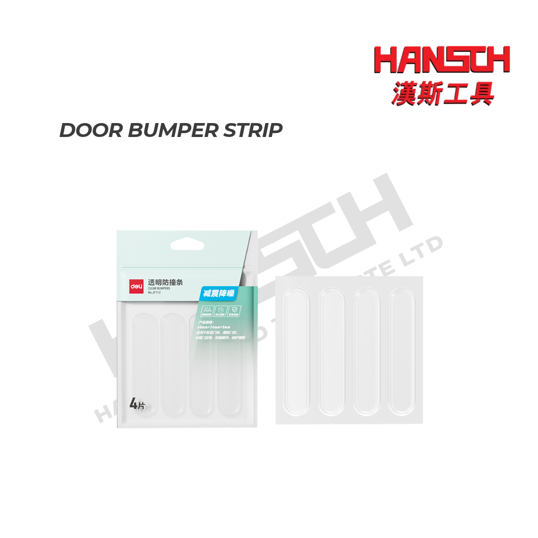 Deli JF112 Transparent Self-Adhesive Door Bumper Strip PU cushioning pads 透明自粘防撞条 门窗防撞缓冲垫