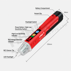 UNI-T Non-Contact AC Voltage Detector Pen UT12D 24V–1000V 感应验电器