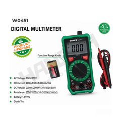 Wynn's Digital Multimeter W0451  with AC/DC Voltage, DC Current, Resistance & Diode Test Function 数显万用表
