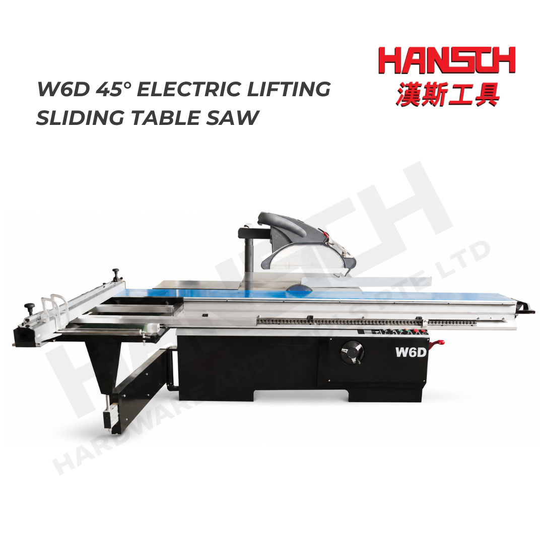 G-FORCE W6D 45° Electric Lifting Precision Sliding Table Saw Woodworking Panel Cutting Machine 电动升降  木工推台锯