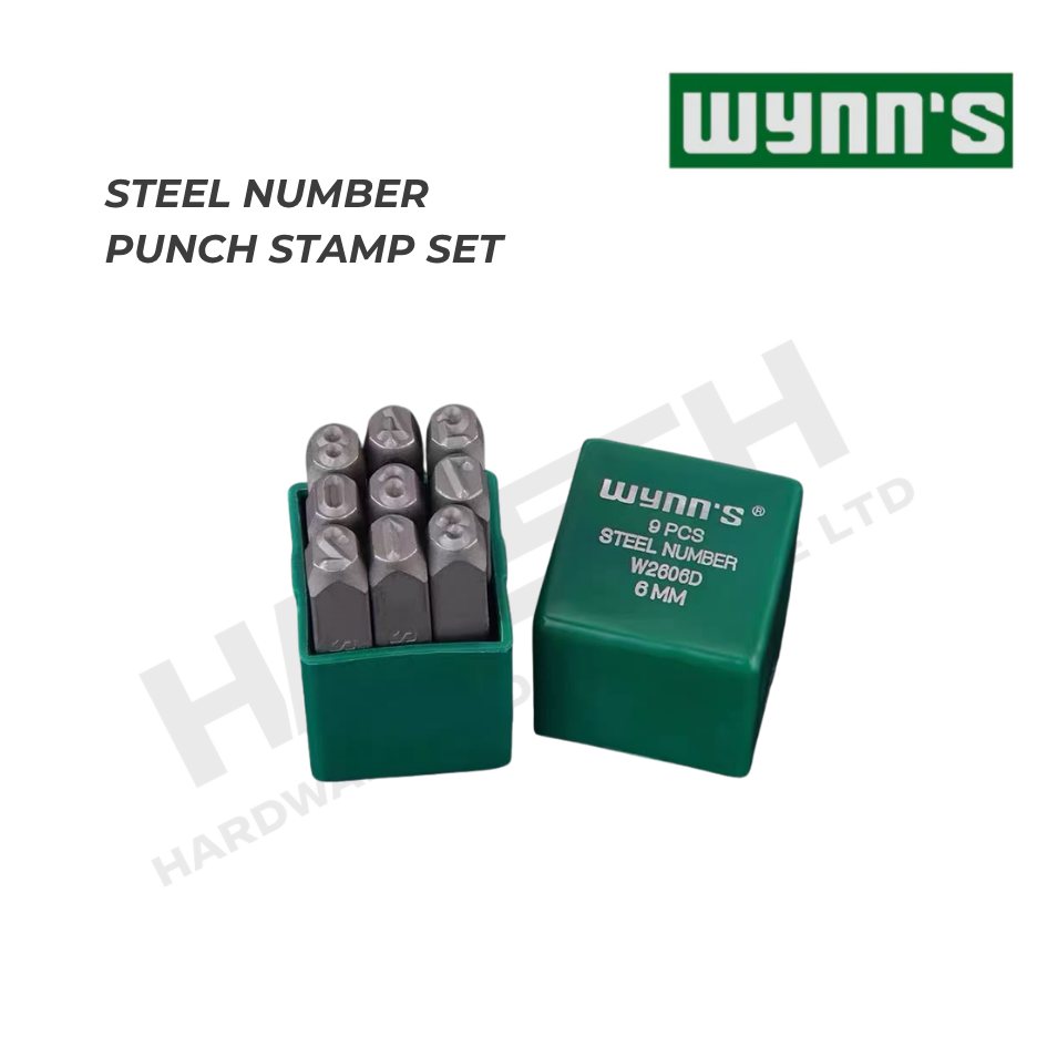 WYNN'S 9PCS Steel Number Punch Stamp Set 6mm (W2606D) 钢制数字冲子套装