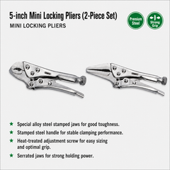 Wynn's Mini Locking Pliers Set 5" (125mm) W0130 2PCS Set  5寸迷你大力钳(两支装)