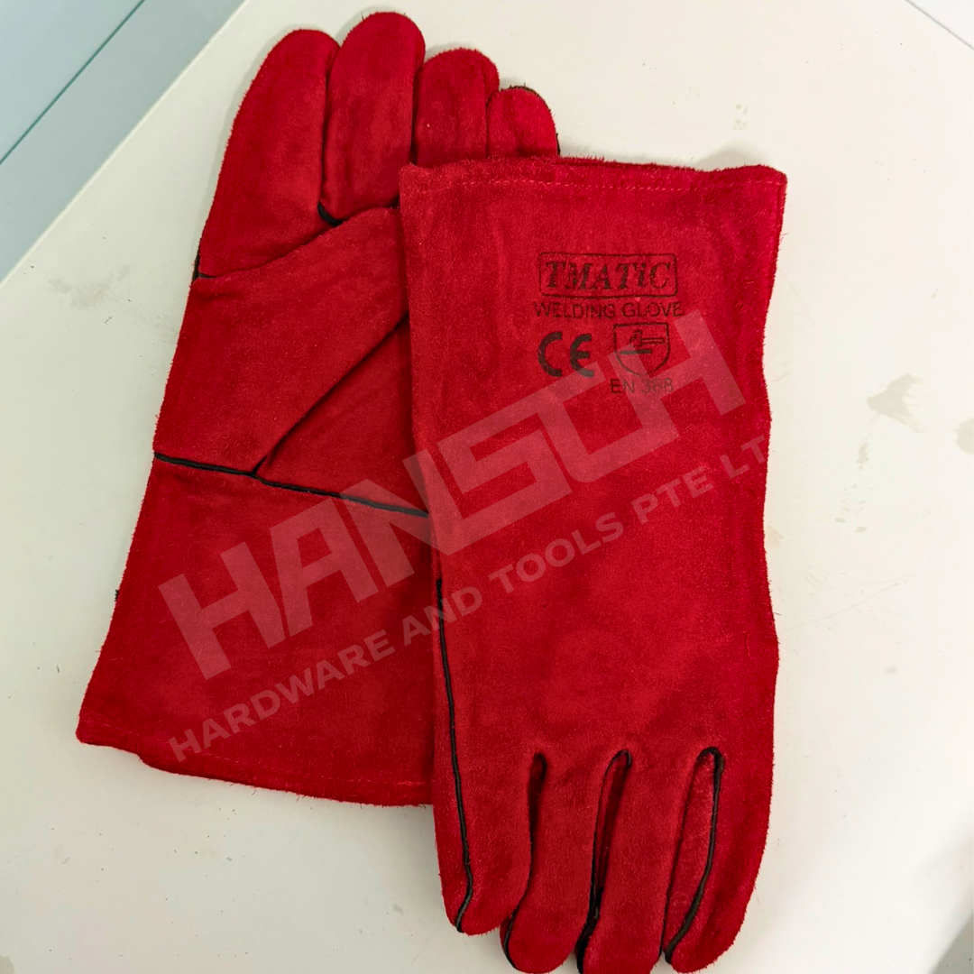 Welding Gloves Red Industrial Handling Protective Gloves   工业焊接防护手套