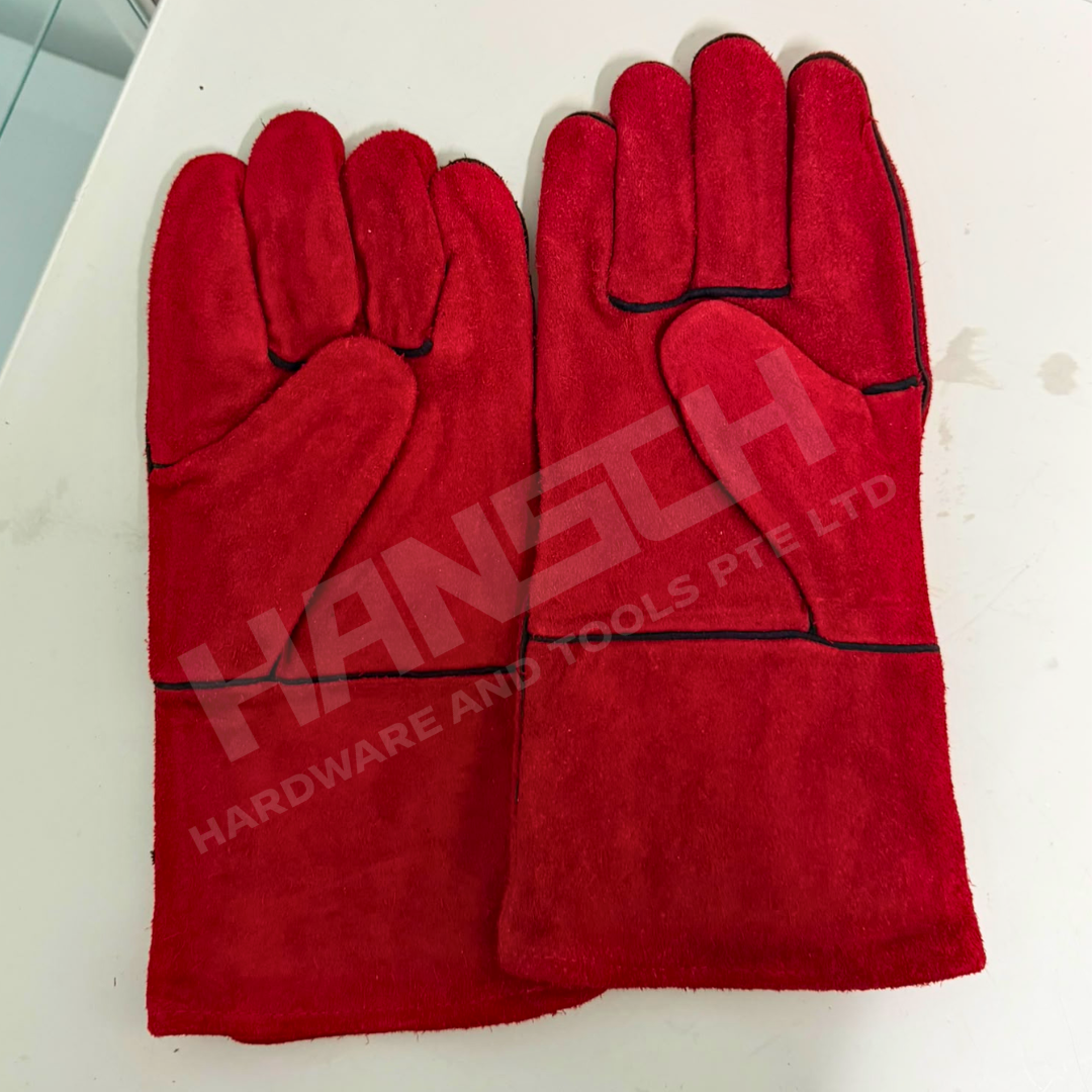 Welding Gloves Red Industrial Handling Protective Gloves   工业焊接防护手套