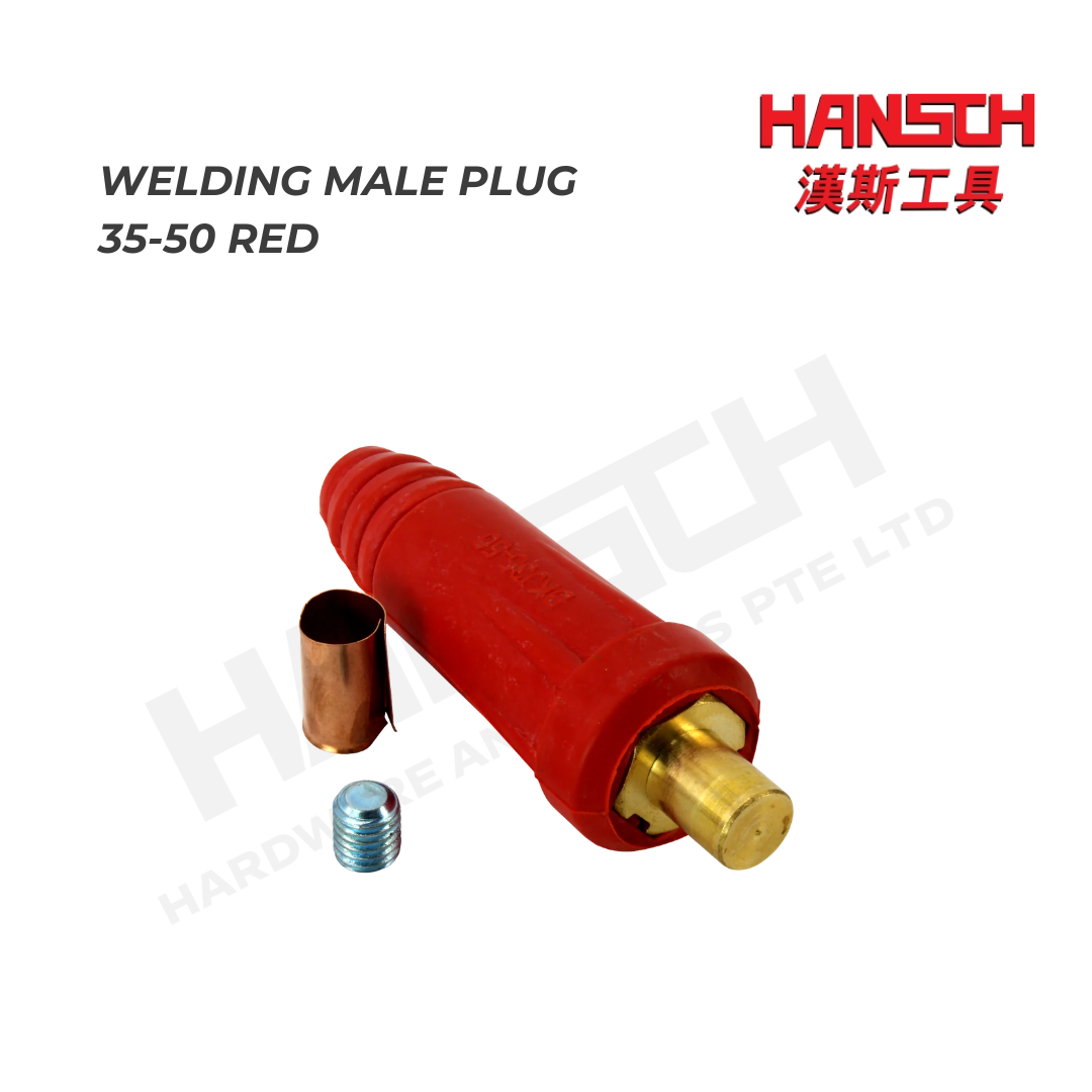 Welding male plug 13mm DKJ35-50 Red for Welding Machine  (红色焊机快速接头公插)