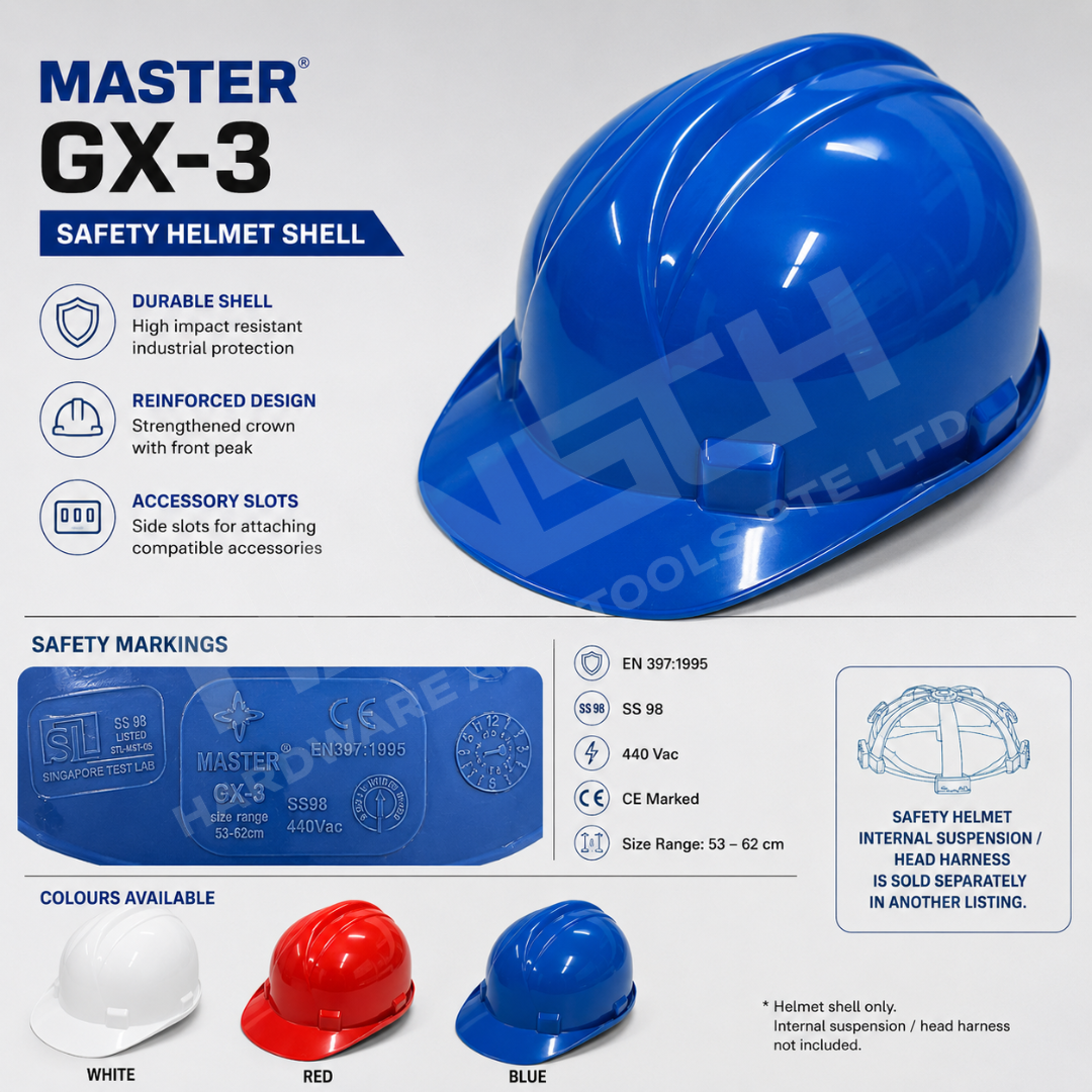 MASTER GX-3 Safety Helmet Shell Industrial Safety Helmet Shell – Blue 蓝色工业安全帽外壳