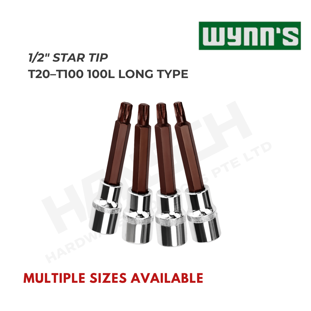 Wynn's 1/2 Inch Star Tip Screwdriver Socket Socket Wrench T20–T100 100L Hexagonal Phillips-shape 1/2米字刑旋具套筒