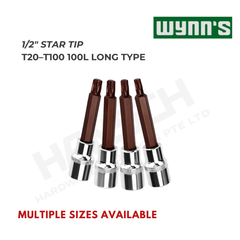 Wynn's 1/2 Inch Star Tip Screwdriver Socket Socket Wrench T20–T100 100L Hexagonal Phillips-shape 1/2米字刑旋具套筒