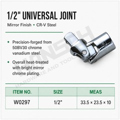 Wynn's 1/2" Drive Universal Joint Socket Adapter 万向接头