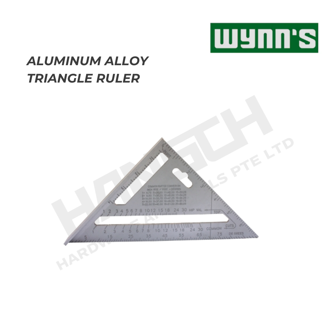 Wynn's Aluminum Alloy Triangle Ruler 175mm W3072 Die-Cast Measuring & Marking Tool 铝合金三角尺
