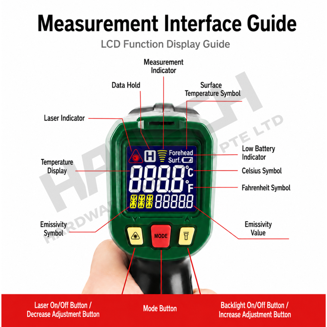Wynn's W3323 Digital Infrared Thermometer 红外线测温仪