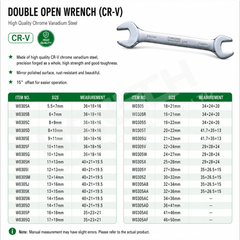 Wynn's Double Open-End Wrench Spanner Wrench Universal 开口扳手(镜面)