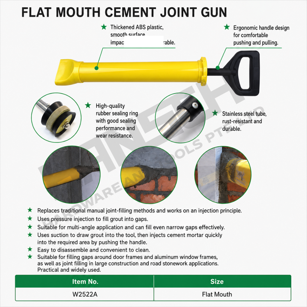 Wynn's Manual Cement Grouting Gun  (W2522A) Flat Mouth Nozzle 平口水泥填缝枪