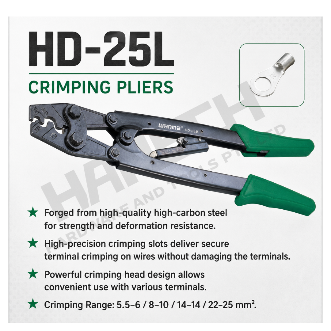 Wynn's HD-25L Heavy-Duty Crimping Pliers for Cable Terminal Lug Crimping (25L压线钳)