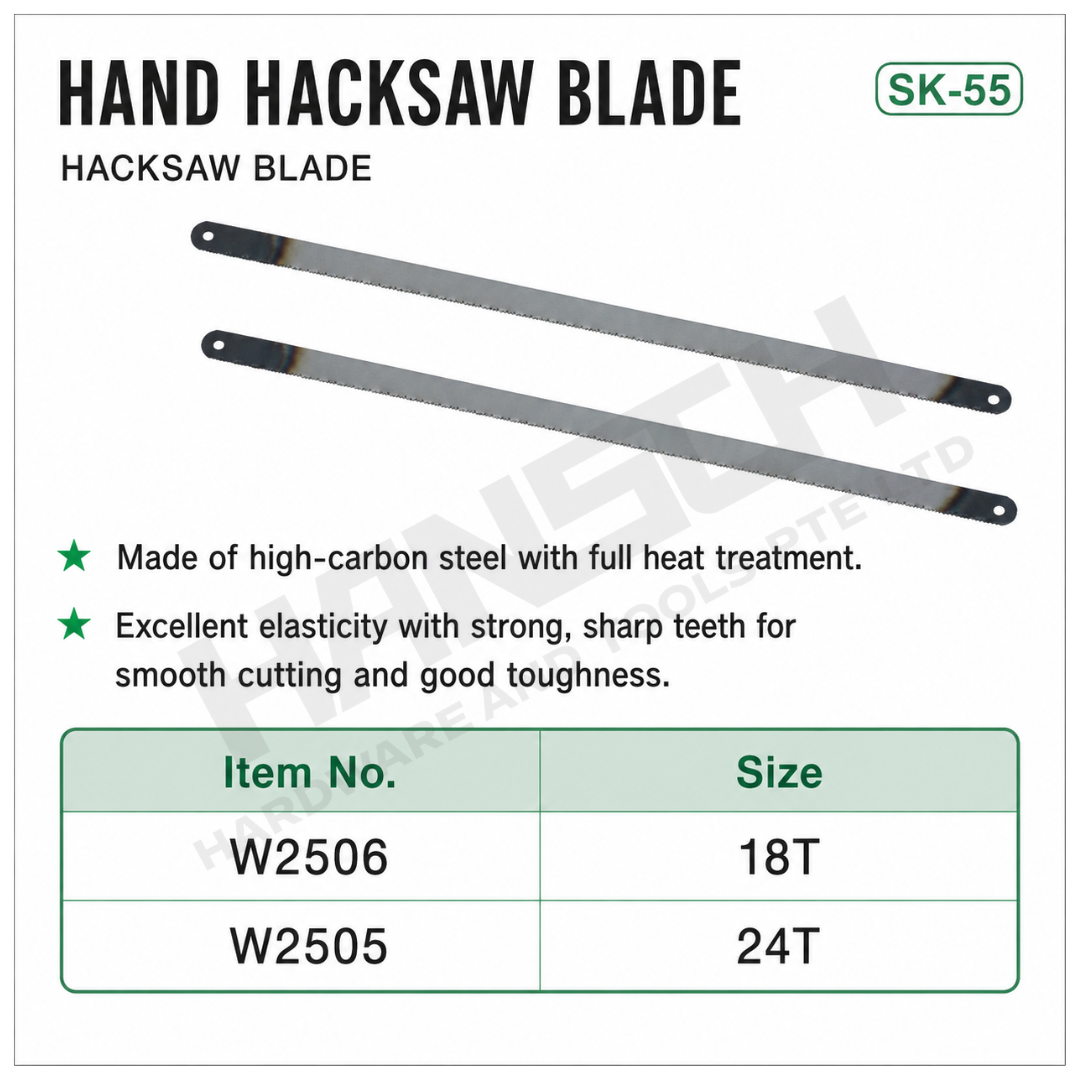 Wynn's Hand Hacksaw Blade – High Carbon Steel Hacksaw Blade 18T / 24T for Metal Cutting 手用钢锯条