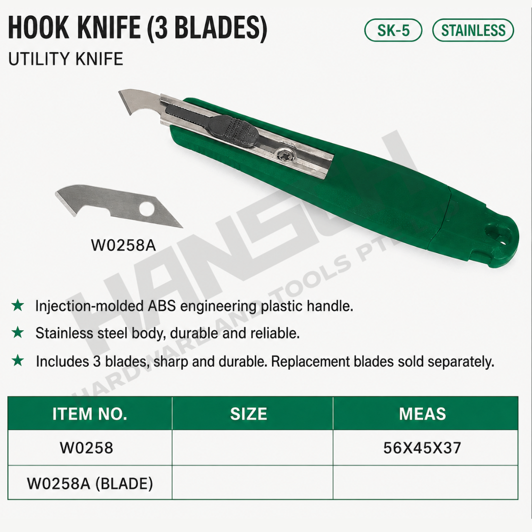 Wynn's Hook Knife Utility Knife W0258 Cutting Tool  勾刀 三枚