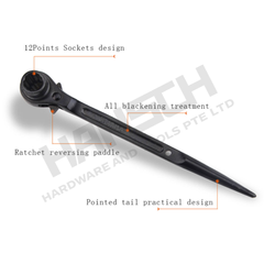 Industrial Grade Adjustable Strong Torque Wrench Universal Socket Box Spanner Ratchet Wrench 尖尾棘轮扳手