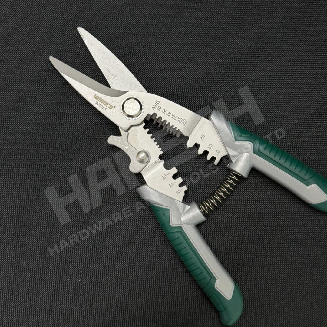 Wynn's W1051 Multi-Purpose Electrician’s Shears 200mm Wire Stripping, Cutting & Crimping Plier 多功能电工剪