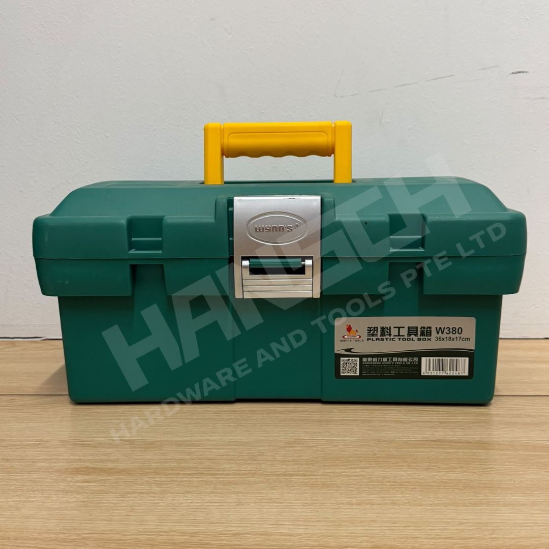 Wynn's W380 Industrial Portable Plastic Tool Box with Organiser Tray, Secure Lock and Carry Handle 工业级工具箱 多功能分层收纳箱
