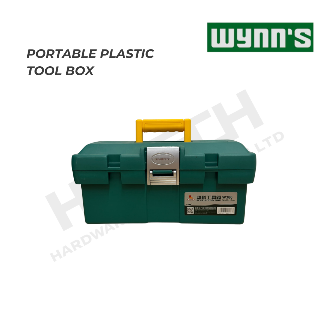 Wynn's W380 Industrial Portable Plastic Tool Box with Organiser Tray, Secure Lock and Carry Handle 工业级工具箱 多功能分层收纳箱