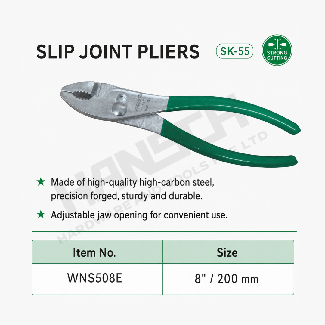 Wynn's Slip Joint Pliers 8 Inch (WNS508E) Multi-Purpose Hand Tool for Gripping, Holding and Cutting