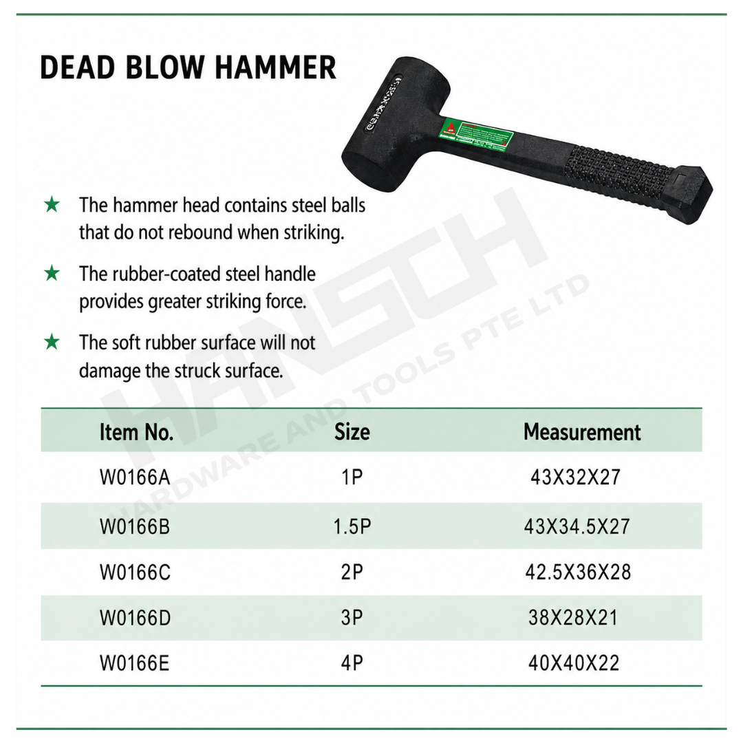 Wynn's Steel Ball Dead Blow Hammer Non-Rebound Soft Face Mallet 无弹力香槟锤