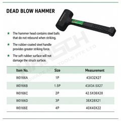 Wynn's Steel Ball Dead Blow Hammer Non-Rebound Soft Face Mallet 无弹力香槟锤