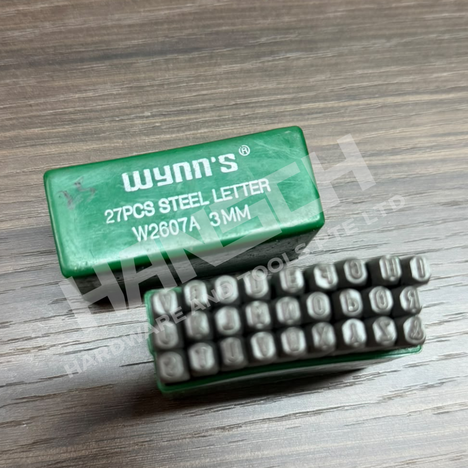 Wynn's Steel Letter Punch Set A–Z 3mm (27 Pieces) – W2007A 钢制英文字母冲字模套装