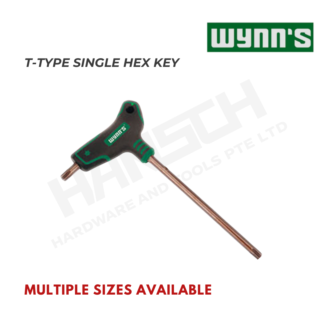 Wynn's T-Type Single Hex Key Industrial T-Handle Security Torx Key Wrench  (T型梅花内六角)