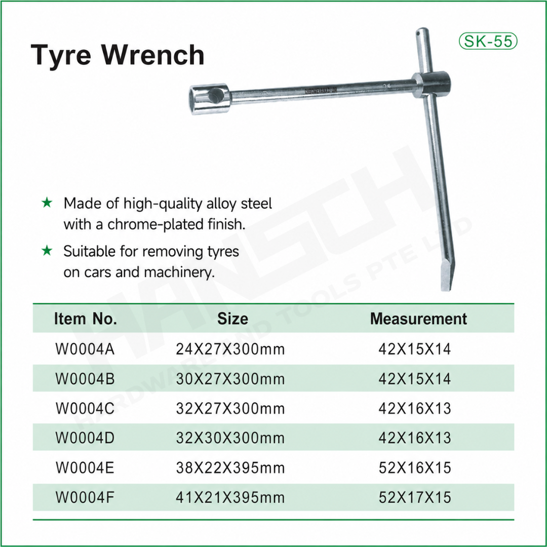 Wynn's Tyre Wrench T-Bar Wheel Nut Wrench Heavy Duty Tire Removal Tool for Car, Truck & Machinery Wheel Maintenance 轮胎扳手