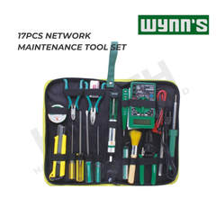 Wynn's 17PCS Network Maintenance Tool Set with Multimeter, Soldering Iron, Pliers & Tool Bag (W017B)  17件套网络维修工具包组套