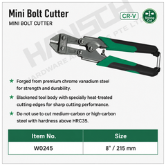 Wynn's Mini Bolt Cutter 8” / 215mm (W0245) Heavy Duty Compact Cutting Tool 迷你断线钳