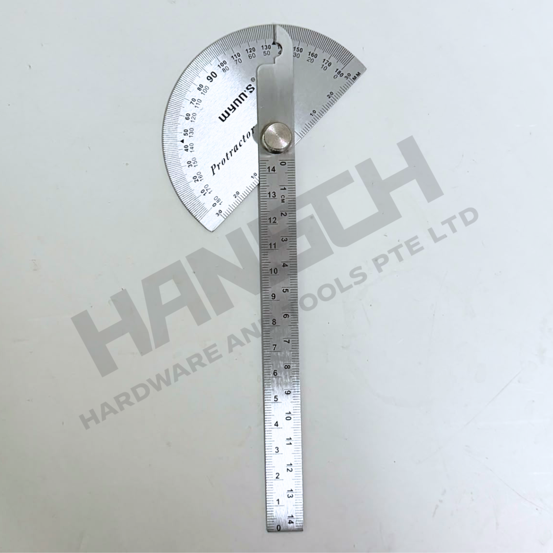 Wynn's W0262A Stainless Steel Protractor Angle Ruler 180° 150mm 6inches 不锈钢180度角度尺