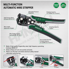 Wynn's W0475 Automatic Wire Stripper Cable Cutter Tool 多功能自动剥线压线钳